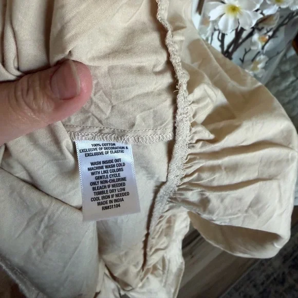 Crown & Ivy Tan Embroidered Puff-Sleeve Tiered Midi Dress - Picture 5 of 5